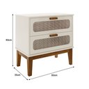Ver imagem 5 de Mesa de Cabeceira Pés em Madeira Maciça Retrô 60 Cm Palhinha Indiana Santorini Off White