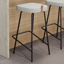 Ver imagem 2 de Banqueta Média para Cozinha Vik Estofada Linho Cinza - Desk Design