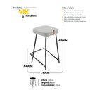 Ver imagem 4 de Banqueta Média para Cozinha Vik Estofada Linho Cinza - Desk Design