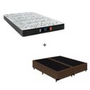 Ver imagem 1 de Cama Box Queen - Tecido Sintético Marrom com Colchão Extra Firme D28 - Suporta 80Kg