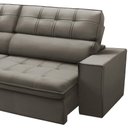 Ver imagem 6 de Sofá com Chaise Solin F04 3 Lugares Retrátil e Reclinável 243cm Marrom Claro Lyam Decor