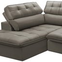 Ver imagem 3 de Sofá com Chaise Solin F04 3 Lugares Retrátil e Reclinável 243cm Marrom Claro Lyam Decor