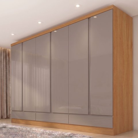 Guarda-Roupa Casal 06 Portas 09 Gavetas 100% MDF Imperial Marrom/Cinamomo/Avelã