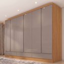 Ver imagem 1 de Guarda-Roupa Casal 06 Portas 09 Gavetas 100% MDF Imperial Marrom/Cinamomo/Avelã