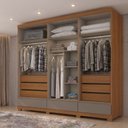 Ver imagem 4 de Guarda-Roupa Casal 06 Portas 09 Gavetas 100% MDF Imperial Marrom/Cinamomo/Avelã
