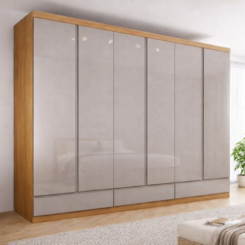 Guarda-roupa Casal 06 Portas 09 Gavetas 100% Mdf Imperial