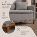 Ver imagem 6 de Sofá Cama Casal Luca 3 Lugares 2,09m Linho e Courino - Cinza | Courino