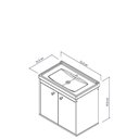 Ver imagem 2 de Gabinete Para Banheiro Aster 51cm Com Cuba Cerocha Branco/ Marmorizado Branco