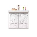 Ver imagem 1 de Gabinete Para Banheiro Aster 51cm Com Cuba Cerocha Branco/ Marmorizado Branco