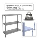 Ver imagem 3 de Estante de Aço 3 Prateleiras 90x90x30 de Ferro Bancada Organizadora para Escritório Livros Cinza