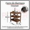 CARRINHO MESA CHURRASCO GOURMET TAMPO BANDEJA MADEIRA IMBUIA - 5