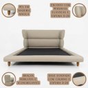 Ver imagem 3 de Conjunto Cama Japonesa Queen Cabeceira Estofada Curva Courino Premiun Desing Unico Alto Padrão
