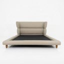 Ver imagem 2 de Conjunto Cama Japonesa Queen Cabeceira Estofada Curva Courino Premiun Desing Unico Alto Padrão