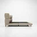 Ver imagem 4 de Conjunto Cama Japonesa Queen Cabeceira Estofada Curva Courino Premiun Desing Unico Alto Padrão