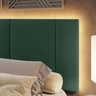 Cabeceira Estofada Cama Casal Queen Size Led Moderna 160 Cm:veludo Verde - 5