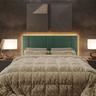 Cabeceira Estofada Cama Casal Queen Size Led Moderna 160 Cm:veludo Verde - 6