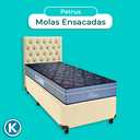 Ver imagem 4 de Cama + Box Bege e Colchão Molas Ensacadas Solteiro - Petrus Paropas + Cabeceira