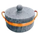 Ver imagem 1 de Panela Caçarola de Pedra Sabão com Alça de Cobre 0,8 Litros