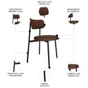 Ver imagem 3 de Cadeira de Jantar Estofada Kit 2 Nyka M25 Sintético Whisky - Mpozenato