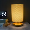 Ver imagem 2 de Abajur Luminária de Mesa Base de Madeira Redondo:bege