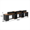 Ver imagem 6 de Estação de Trabalho 6 Lugares Office Smart 6 Mesas 4 Armários 1 Aparador - Preto e Cedro