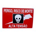 Ver imagem 1 de Placa de Sinalização Risco de Morte Alta Tensão 20 X 30 Cm