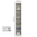 Ver imagem 3 de Guarda Roupa Modulado 1 Porta 241x40 Cm Seletto Areia Jequitiba Henn
