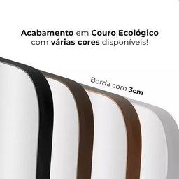 Espelho Retangular 150x50 Design Orgânico com Moldura em Couro Ecológico para Sala Quarto Banheiro - 4