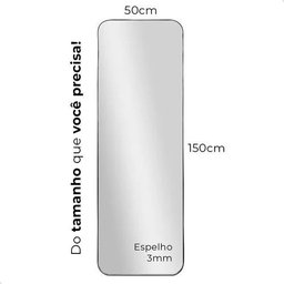 Espelho Retangular 150x50 Design Orgânico com Moldura em Couro Ecológico para Sala Quarto Banheiro - 2