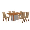 Ver imagem 1 de Mesa de Jantar Isadora 180 cm Tampo MDF Canto Copo Laminado com 6 Cadeiras Lira