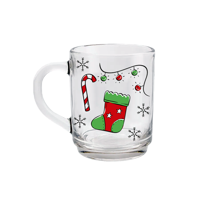 Caneca de Vidro Natal Mágico - Meia - 2