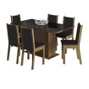 Ver imagem 3 de Conjunto Sala de Jantar Madesa Moscou Plus Mesa Tampo de Vidro 6 Cadeiras - Rustic/preto/sintpreto