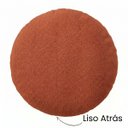 Ver mais imagens de Capa Almofada Redonda Bouclé Drapeada 40cm Decorativa, Zíper Invisível Cor:Terracota