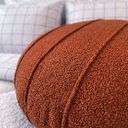 Ver imagem 7 de Capa Almofada Redonda Bouclé Drapeada 40cm Decorativa, Zíper Invisível Cor:Terracota