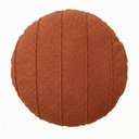 Ver imagem 2 de Capa Almofada Redonda Bouclé Drapeada 40cm Decorativa, Zíper Invisível Cor:Terracota