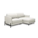 Ver imagem 2 de Sofá Decorativo Karine 3 Lugares Sala de Estar 230cm com Chaise Pés em Aço Couro Off White G88 - Gra