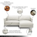Ver imagem 3 de Sofá Decorativo Karine 3 Lugares Sala de Estar 230cm com Chaise Pés em Aço Couro Off White G88 - Gra