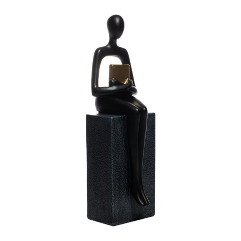 Figura Decorativa de Resina Educação 8,5cm X 9,5cm X 28cm