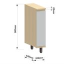 Ver imagem 3 de Balcão para Cozinha 20 Cm 1 Porta Mdf/mdp Aurora - Cinza Cristal