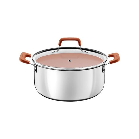 Caçarola Tramontina Romagna Aço Inox Cerâmico Marfim 20 Cm 3,2 L