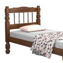 Ver imagem 3 de Cama Solteiro Madeira Maciça Torneada - Castanho