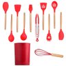 Jogo de Cozinha 12 Peças Silicone Fouet Colher Espatula Concha Escumadeira Utensilio Talheres Suport - 1