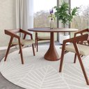 Ver imagem 1 de Cadeira Estofada Yzzy em Madeira Champagne e Assento Linho Bege