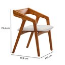 Ver imagem 3 de Cadeira Estofada Yzzy em Madeira Champagne e Assento Linho Bege