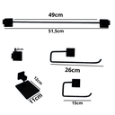 Ver imagem 7 de Kit Acessórios Banheiro Metal 5 Peças Luxo Quadrado Dourado