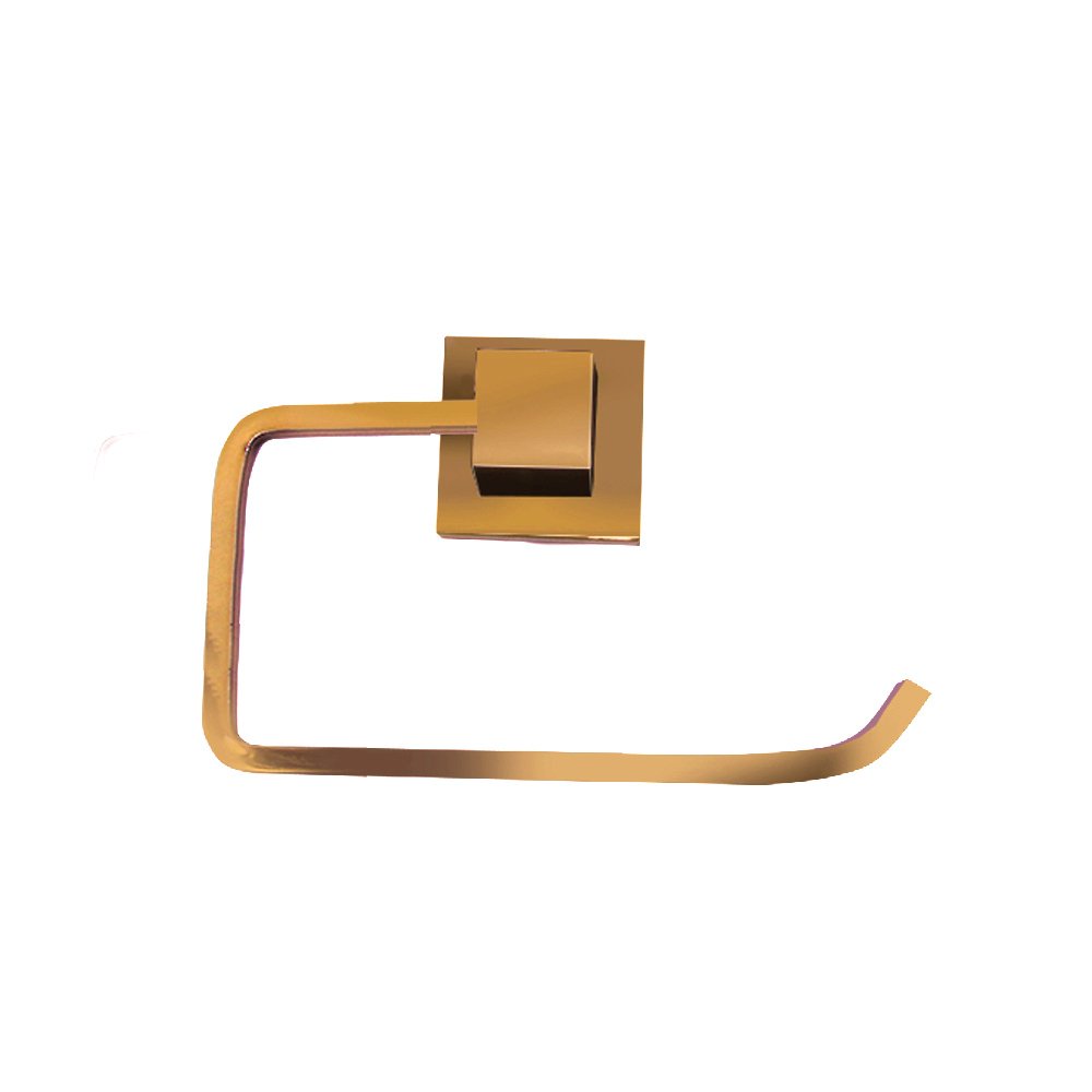 Kit Acessórios Banheiro Metal 5 Peças Luxo Quadrado Dourado - 5