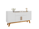Ver imagem 6 de Buffet Aparador 1 Gaveta 4 Portas Retro Pés de Madeira Future Branco/Cinamomo