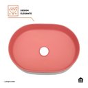 Ver imagem 6 de Cuba de Apoio para Banheiro Oval Louça Cerâmica Coral Pingoo.casa - Rosa e Branco