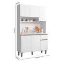 Ver imagem 3 de Armário para Cozinha Ambiente Kit Márcia Branco Brilho - Ajl