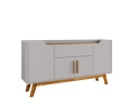 Ver imagem 7 de Buffet Aparador 1 Gaveta 4 Portas Retro Pés de Madeira Future Branco/Off-White/Cinamomo
